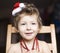 Portrait of little cute boyl with Christmas tree in hat
