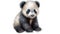 portrait little cute panda baby in watercolor