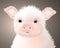 Portrait of a Little Furry Pink Cute Piglet. Vector illustration