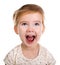 Portrait of little screaming girl