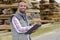 Portrait lumberyard clerk