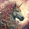 Portrait of magical unicorn pegasus illustration artwork