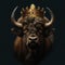 Portrait of a majestic Bison with a crown Generative AI