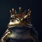 Portrait of a majestic Frog with a crown Generative AI