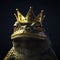 Portrait of a majestic Frog with a crown Generative AI