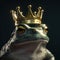 Portrait of a majestic Frog with a crown Generative AI