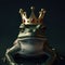 Portrait of a majestic Frog with a crown Generative AI