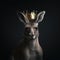 Portrait of a majestic Kangaroo with a crown Generative AI