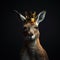 Portrait of a majestic Kangaroo with a crown Generative AI