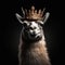 Portrait of a majestic Llama with a crown Generative AI