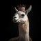 Portrait of a majestic Llama with a crown Generative AI