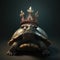 Portrait of a majestic Turtle with a crown Generative AI