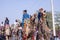 Portrait of an male bhangra dance artist at camel festival bikaner