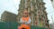 Portrait of male builders engineers contractor worker foreman architect in hard hat on background of building under