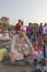 portrait of male hawker selling their goods at  Meena Bazaar Market in Delhi