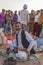 portrait of male hawker selling their goods at  Meena Bazaar Market in Delhi