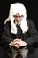 Portrait Of Male Lawyer in a wig with eyeglasses