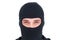 Portrait of man in balaclava looking at camera