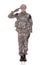 Portrait Of Man In Military Uniform Saluting