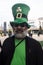 Portrait of man wearing a st Patrick costume parading in the street