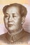 Portrait of Mao Zedong on 20 Chinese Yuan banknote