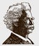 Portrait of Mark Twain, the famous american writer