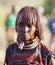 Portrait of mature Hamar woman at bull jumping ceremony. Turmi, Omo Valley, Ethiopia.