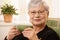 Portrait of mature lady with teacup