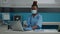 Portrait of medical assistant with uniform and face mask