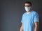 Portrait of a Medical Worker wears face mask and glasses