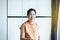 Portrait of middle age asian woman smiling face at home,Health care insurance concept