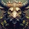 Portrait of minotaur, mythical animal, fantasy illustration