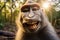 Portrait of a monkey. Generative AI