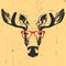 Portrait of Moose with glasses.