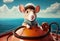 Portrait of a mouse on vacation at sea. Generate Ai.