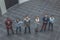 Portrait Of Multi-Cultural Office Staff Standing In Lobby, high angle