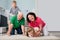 Portrait Of Multi Generation Family Lying On Carpet