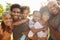 Portrait Of Multi Generation Family In Park Together