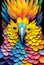 Portrait of multicolored parrot, close-up, tropical exotic colorful bird, digital art