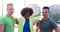 Portrait of multiethnic group of young people on the jogging