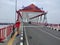 Portrait of the Musi 6 bridge in Palembang. street photography