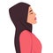 Portrait of a Muslim woman. Bright image in a flat style.Vector