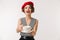Portrait of n excited woman wearing red beret