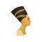 Portrait of Nefertiti. Queen of ancient Egypt. Wife of Egyptian pharaoh. Flat vector for promo poster or banner of
