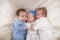 Portrait of newborn triplets