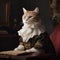 Portrait of a noble cat in a suit. Generated AI