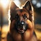 Portrait of an obedient German shepherd dog