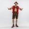 Portrait of Oktoberfest man, wearing the traditional Bavarian clothes