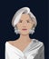 Portrait of an older woman. Avatar of an elderly lady. Portrait of a fashionable grandmother for social media. Face of a
