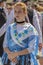 Portrait of one girl at the parade of the Swabian folk costumes